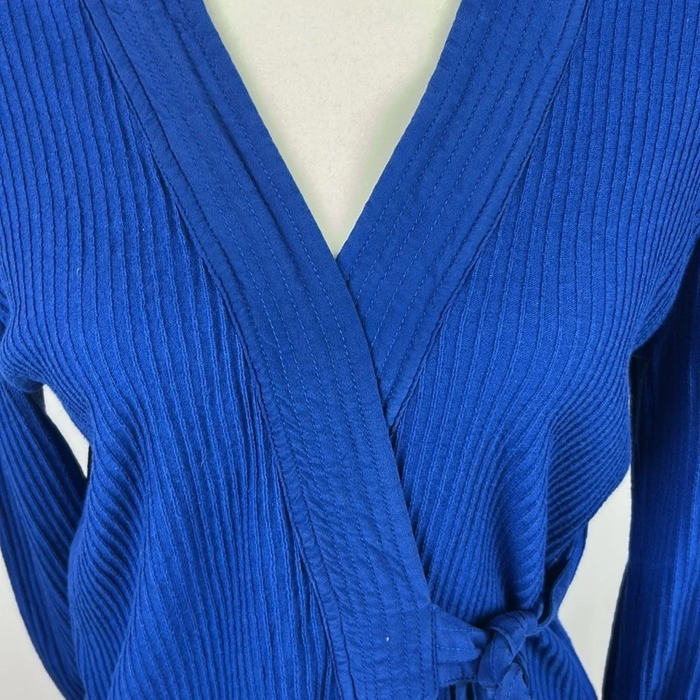 Sandro Silk Cashmere Knit Wrap Kimono Style Cardigan Sweater Size 1 Royal Blue - Picture 8 of 14